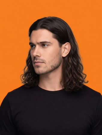 Shoulder length, middle part